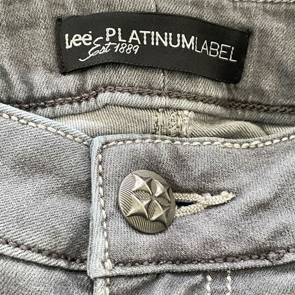Lee Platinum Label Women's Grey Mid Rise Straight Leg Stretch Jeans Size 10 - Picture 6 of 9